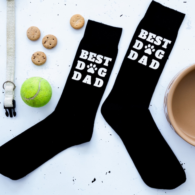 Best Dog Dad socks, Fathers Day gift, gift for dad, dog owner gift image 1