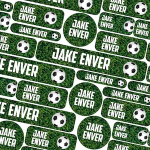 50 or 123 Stick On Name Labels, Football Name Labels, School Name Stickers, School Name Tags, Children’s Name Labels for Clothes