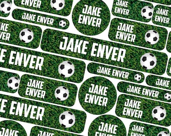 Personalised football name labels, School name tags, School name labels, Football name stickers