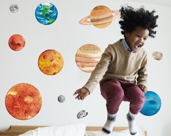 Solar System Wall Stickers, Space Wall Stickers, Space Stickers for Walls, Planet Wall Stickers, Space Themed Bedroom or Nursery