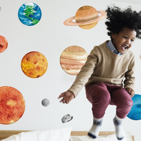 Solar System Wall Stickers, Space Wall Stickers, Space Stickers for Walls, Planet Wall Stickers, Space Themed Bedroom or Nursery