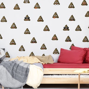 Emoji Poo wall sticker pack, emoji poo wall decals, emoji wall sticker pack, emoji wall decal, emoji icons wall sticker