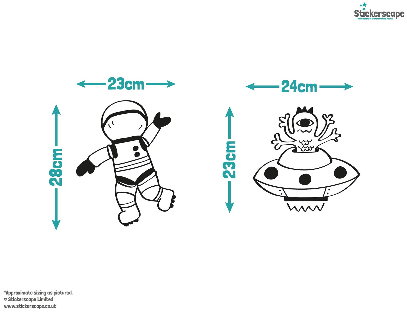 Space Doodles Wall Sticker Pack grey Space Wall Stickers Etsy UK