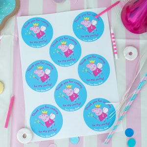 Confezione personalizzata di etichette Fairy Peppa Pig Party, etichette Peppa Pig Birthday Party, etichetta Fairy Peppa Party, Peppa Birthday Party