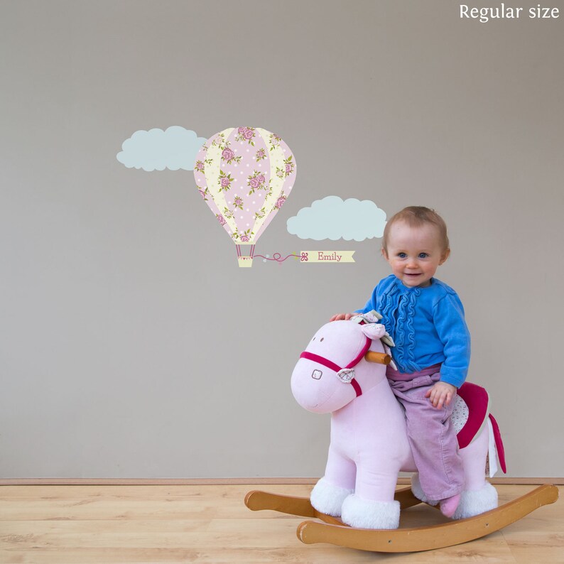 Personalised vintage hot air balloon wall sticker Etsy