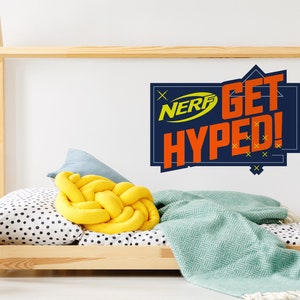 Get Hyped! Nerf wall sticker, Nerf wall sticker, Nerf wall decal, Nerf themed bedroom, Nerf wall sticker pack