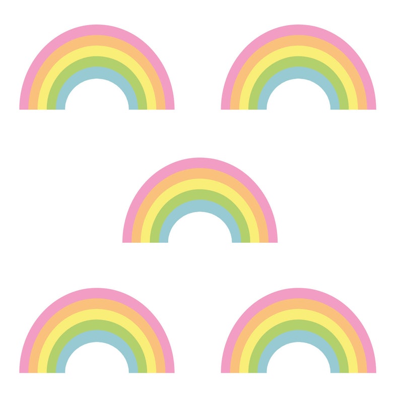 pastel rainbow stickaround wall stickers rainbow wall decal etsy