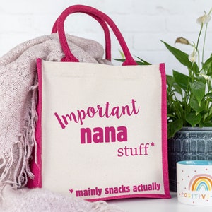 Important Nana Shopping Bag (pink) mothers day gift for nana by Stickerscape