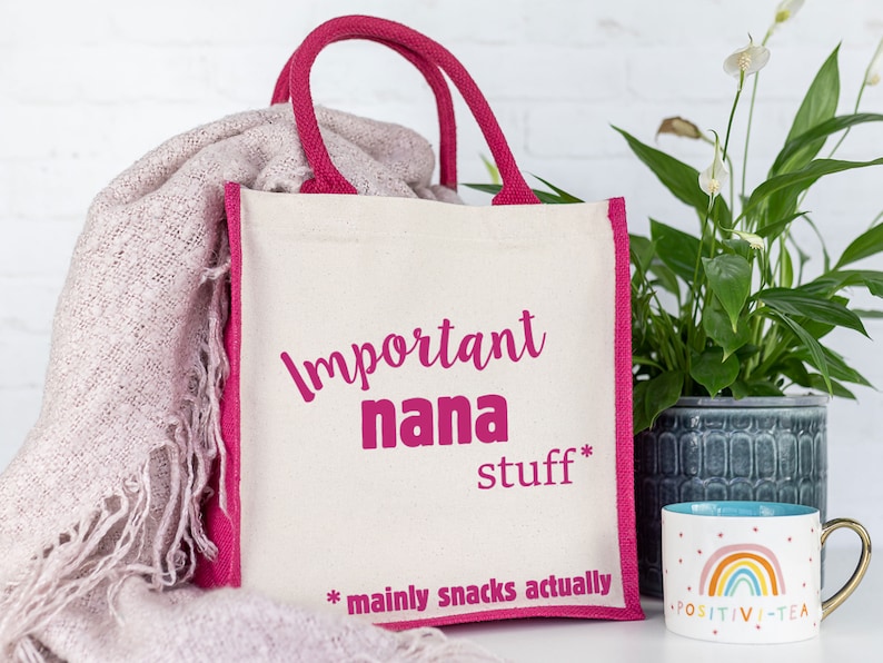 Important Nana Shopping Bag (pink) mothers day gift for nana by Stickerscape