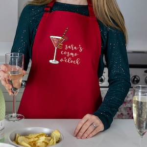 Personalised Apron, Cosmo Cocktail Apron, Mother&#39;s day gift