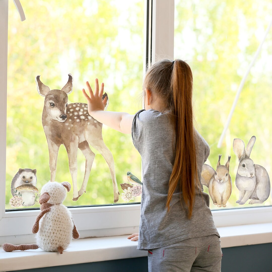 Woodland Animals Window Stickers, Autumn Window Stickers, Autumn ...