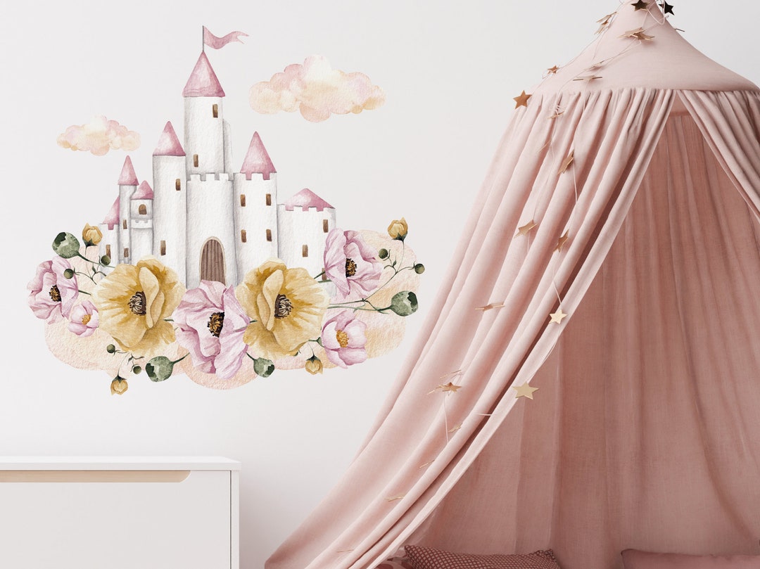 Princess Fairy Castle Wall Sticker, Fairy Princess Wall Decal, Castle