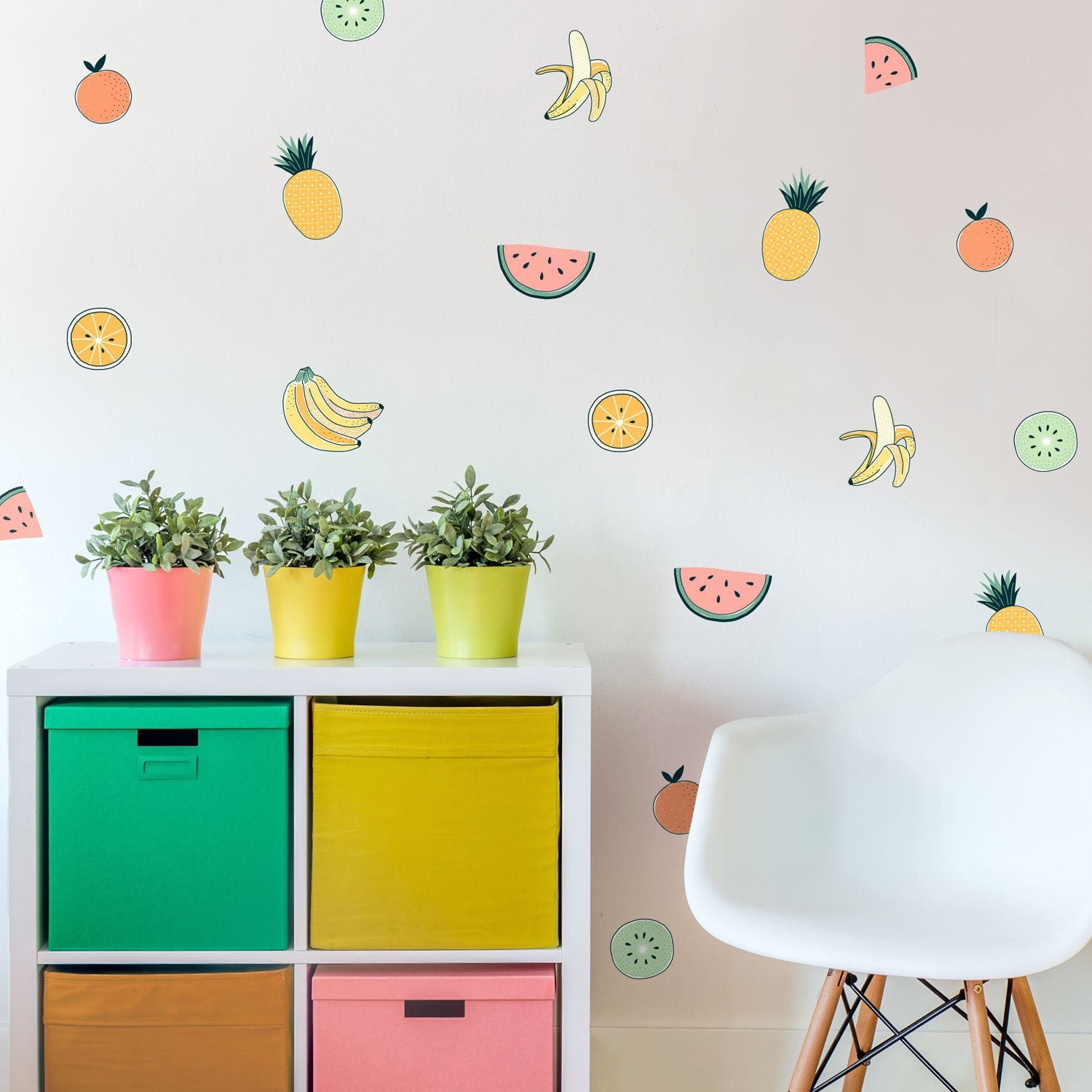 Tropical Fruit Wall Stickers Jungle Wall Stickers Fruit Wall Etsy