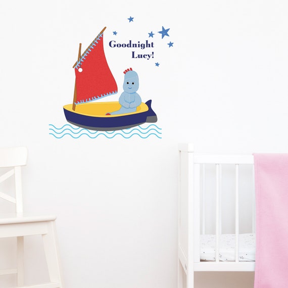IN THE NIGHT GARDEN IGGLE PIGGLE PERSONALISED WALL STICKER decal art CBeebies 