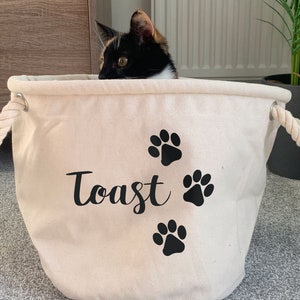 Personalisierte Pfotenabdrücke Aufbewahrungskorb, Personalisierter Haustier Aufbewahrungskorb, Haustier Spielzeug Aufbewahrung, Katzen Spielzeug Aufbewahrung, Hunde Spielzeug Aufbewahrung, Hundeleinen Aufbewahrung