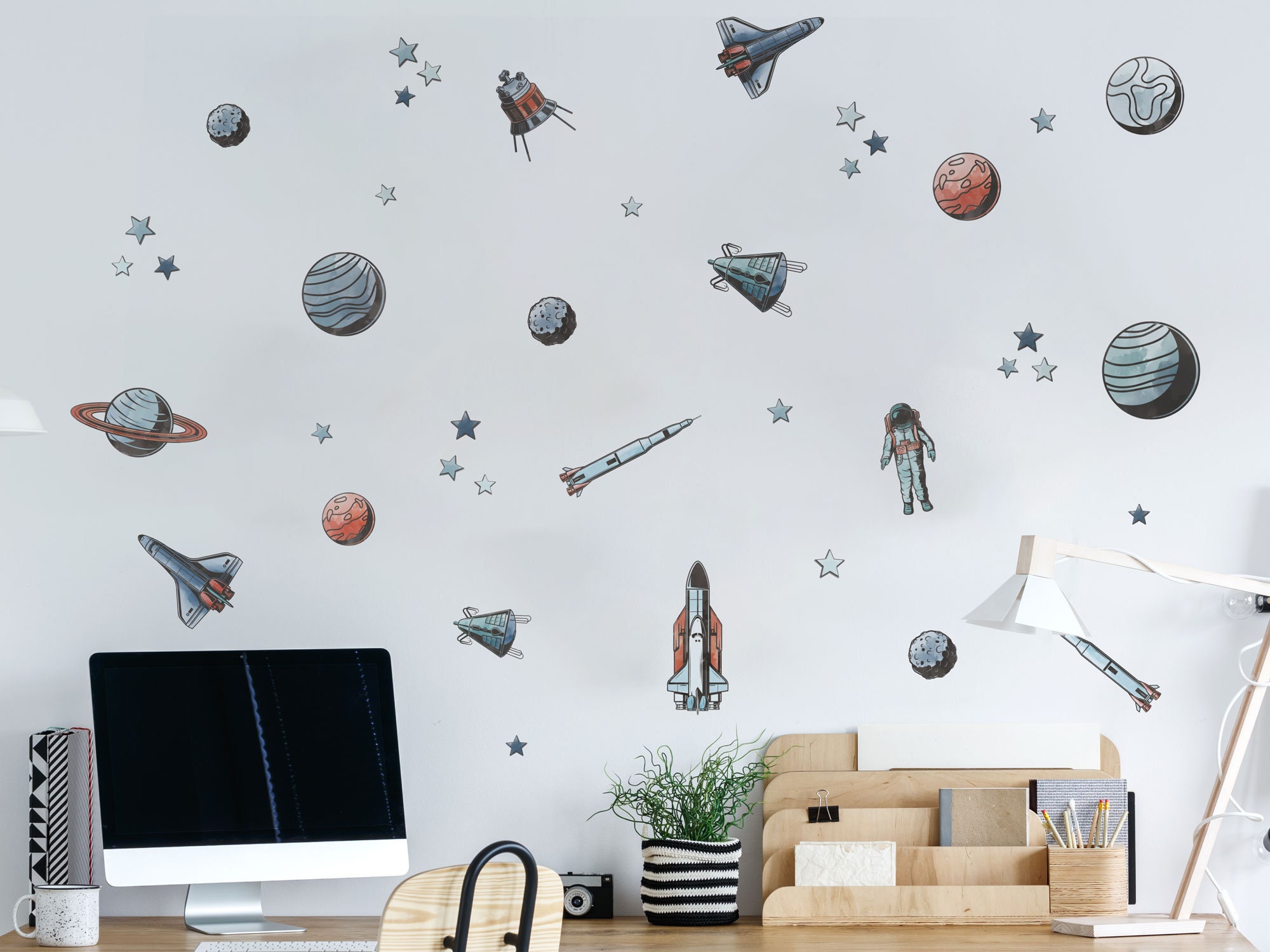 Space Exploration Wall Sticker Pack, Space Wall Stickers, Rocket Wall ...