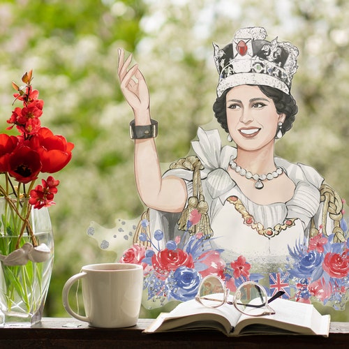 Queen Elizabeth Window Sticker Jubilee Window Decorations Etsy UK