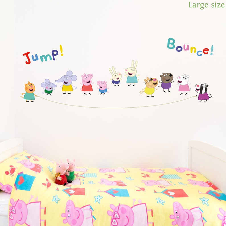 Peppa Pig Skipping Rope Wall Sticker Peppa Pig Wall Decal Etsy