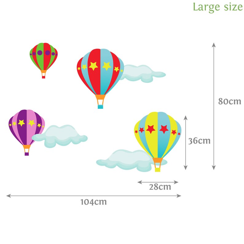 Hot Air Balloon Wall Stickers Hot Air Balloon Wall Decal Etsy UK
