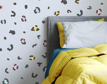 Leopard Print Wall Stickers – Animal Print Decals, Trendy Wall Art, Safari Room Decor, Removable Vinyl Stickers for Bedroom & Nursery