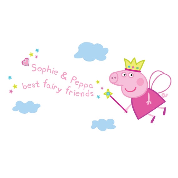 Personalised Fairy Princess Peppa Wall Sticker Peppa Pig Wall ...