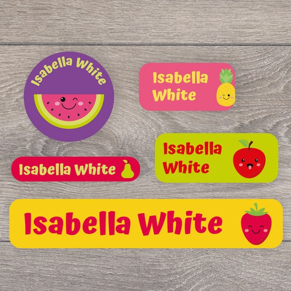 Personalised Fruit Name Labels School Name s School Name Etsy