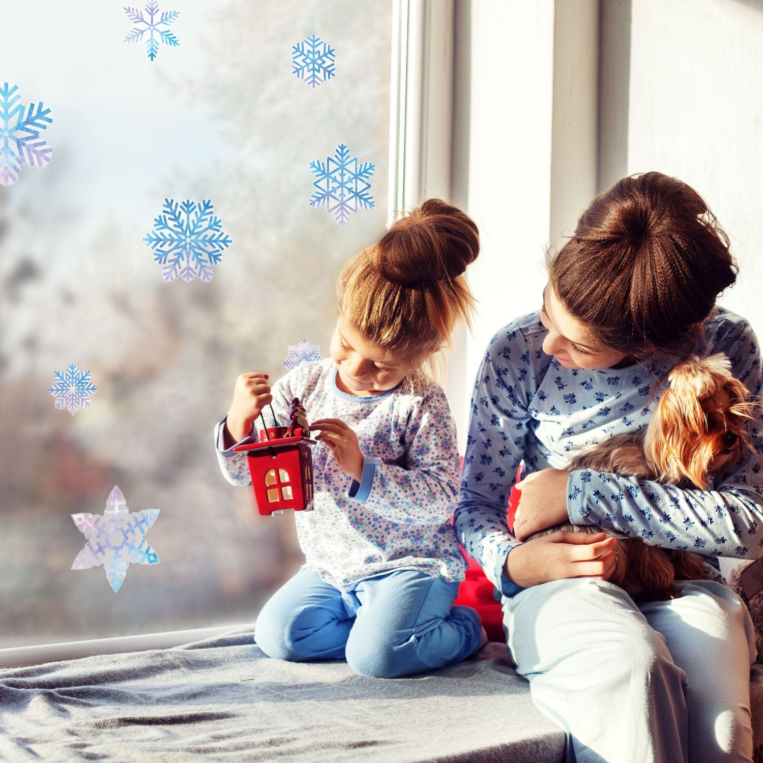 Watercolour Snowflake window stickers, Christmas window stickers, Snowflake window stickers, Winter window display, Christmas window decal