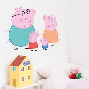 Peppa Pig and Family Wall Stickers – Children&#39;s Bedroom Decoration