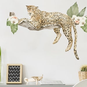 Resting Cheetah wall sticker pack, Jungle wall stickers, Safari wall stickers, Jungle room decor