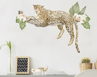 Resting Cheetah wall sticker pack, Jungle wall stickers, Safari wall stickers, Jungle room decor