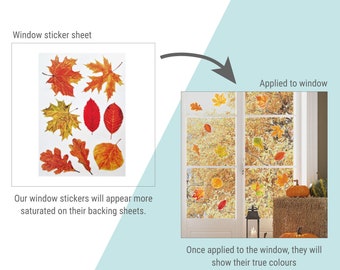 Autocollants Fenêtre Automne – 68 Motifs Citrouilles, Feuilles, Animaux (9 Feuilles PVC) - 11