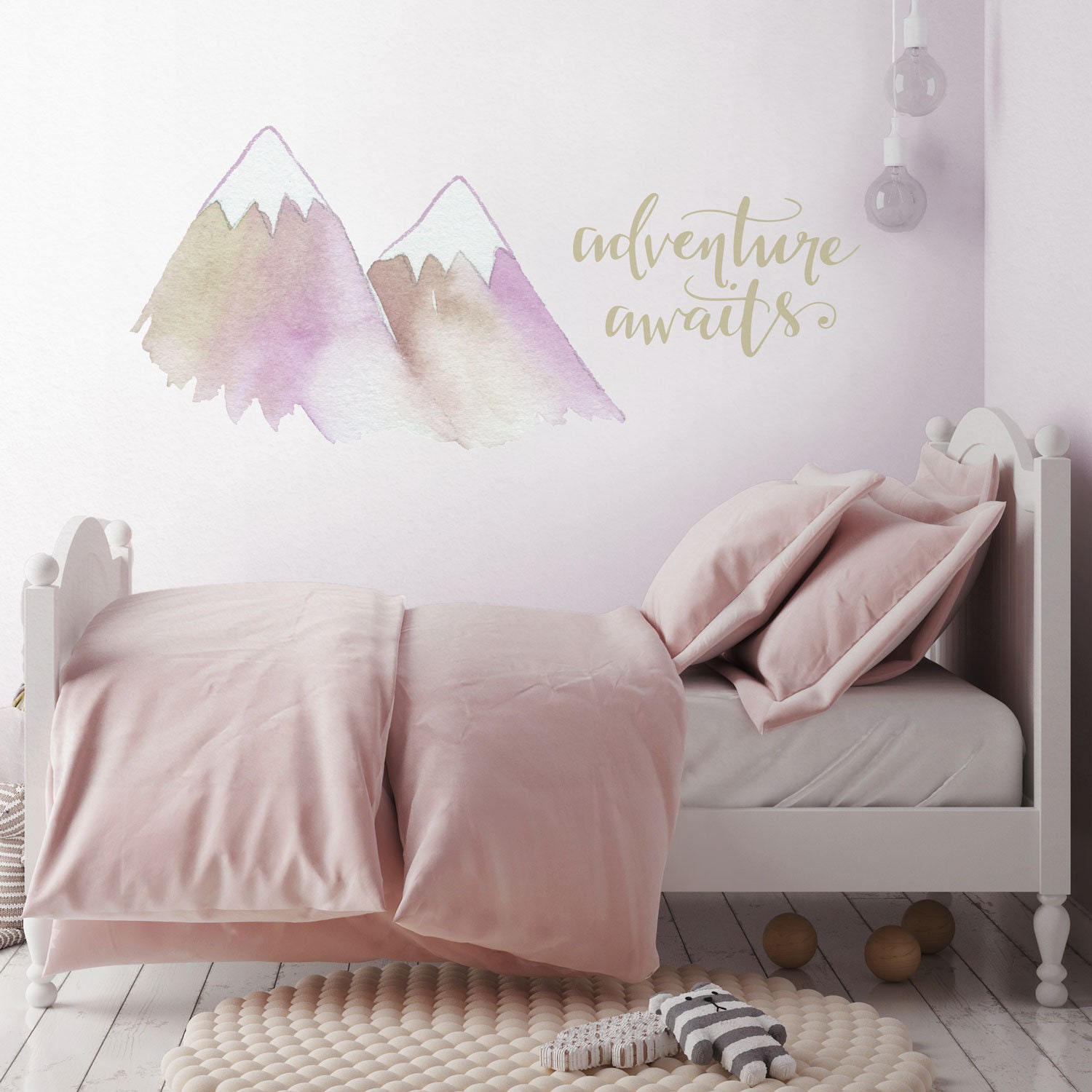 Adventure Awaits Mountain Wall Sticker Quote, Mountain Wall Decal - Etsy