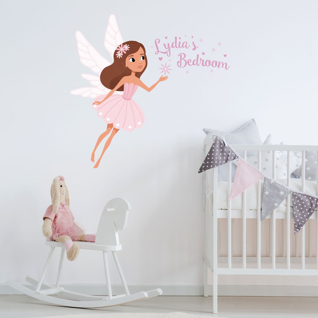 Personalised Sparkle Fairy Wall Sticker, Fairy Wall Decal Etsy UK