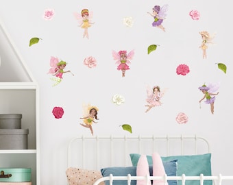 Whimsical Fairies wall sticker pack, Fairy wall decals, Fairy wall stickers, Fairy wall decal, Fairy nursery decor