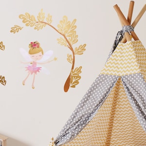 Fairy and Tree Wall Stickers, Fairy wall stickers, Fairy wall decal, Fairy wall decor, Fairy wall decoration, Fairy wall art