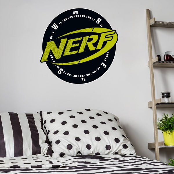 Nerf Compass wall sticker, Nerf wall sticker, Nerf wall decal, Nerf themed bedroom, Nerf wall sticker pack