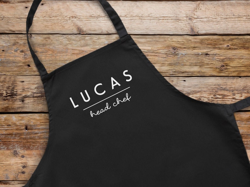 Personalised apron, Head Chef adult apron, Fathers day gift, Gifts for Dad, Dad apron, Men's apron, Head chef apron image 2