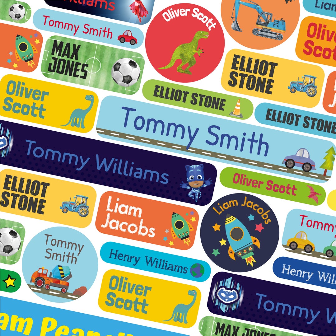 50 or 123 Stick on Name Labels, School Name Stickers, School Name Tags