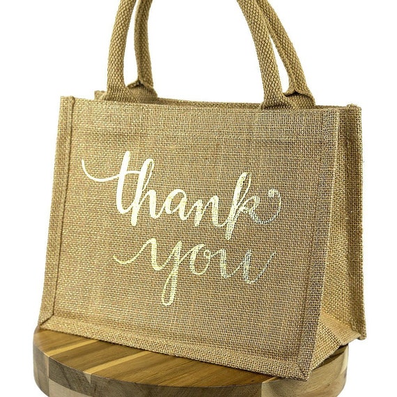 Thank You Mini Jute Gift Bag Thank You Gift Teacher Gift Etsy Canada