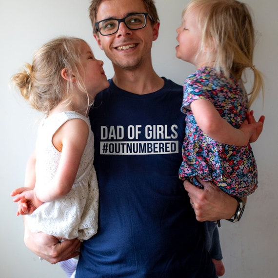 Mens Dad Of Girls #Outnumbered T-Shirt Mens Dad Of Girls #Outnumbered T-Shirt