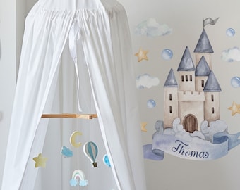 Pegatina de pared personalizada del Castillo de Hadas, pegatina de pared del Castillo, calcomanía de pared del Castillo, pegatina de pared de la Princesa de las Hadas, calcomanía de pared de la Princesa de las Hadas