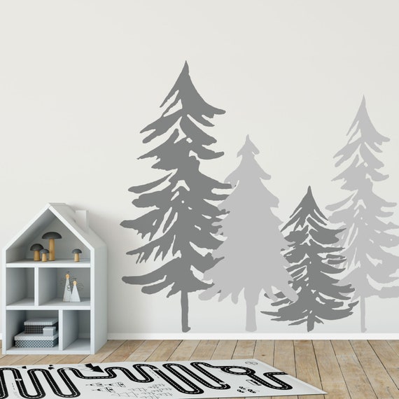 Vinyl Wall Decal Wolf Head Silhouette Abstract Nature Tree Forest Stic —  Wallstickers4you