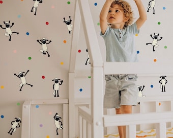 Pegatinas decorativas de Shaun la Oveja para habitaciones infantiles