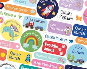 Iron on name labels (128 labels) Children's name labels, School labels, Kids name labels, Uniform labels