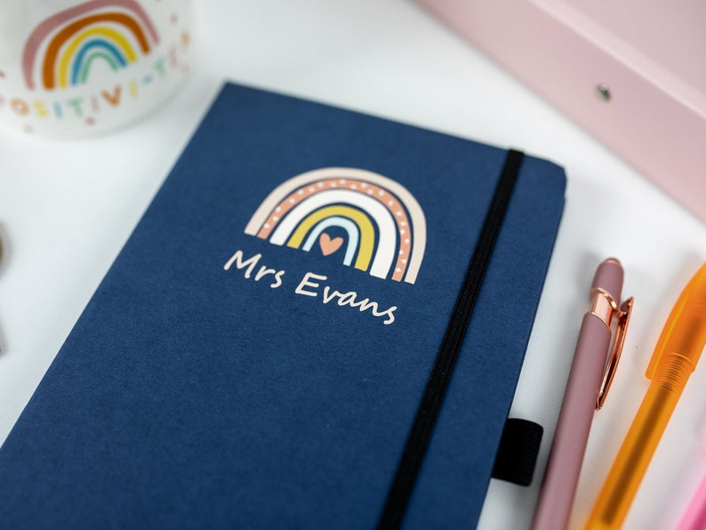 Rainbow Heart Notebook, Personalised Teacher Gifts, Thank You Teacher Gift, End of Term Gift, Teaching Assistant Gift, TA Gifts image 9
