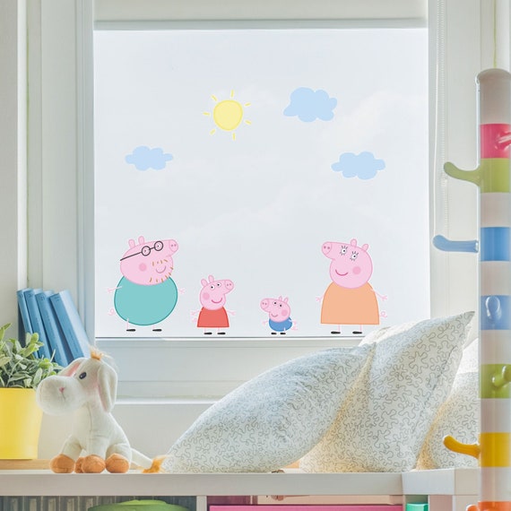 Paquete de pegatinas de ventana de Peppa Pig y familia, pegatina