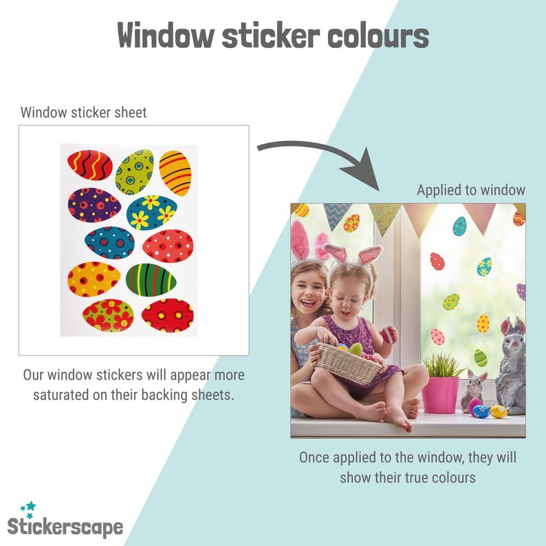 Pastel Easter egg window stickers, Easter window sticker, Easter egg window sticker image 3