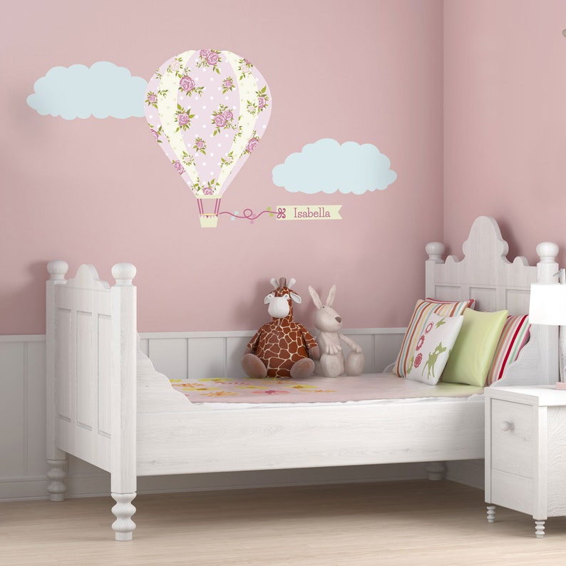 Personalised vintage hot air balloon wall sticker Etsy