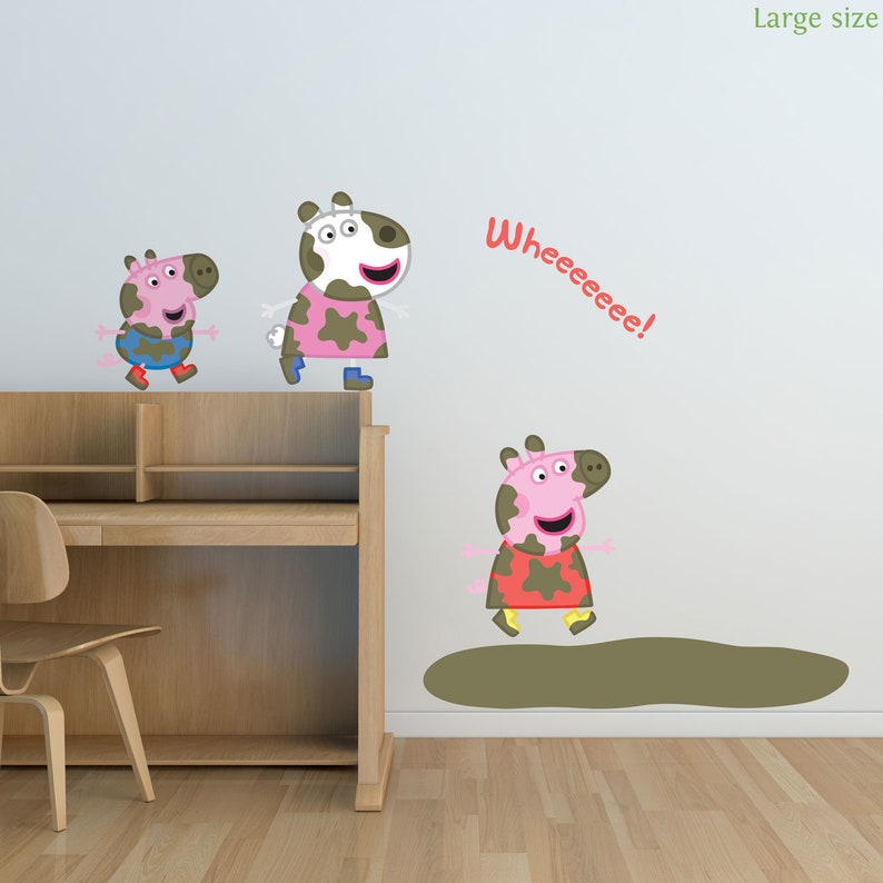 Peppa Pig and Friends Puddle Wall Sticker Peppa Pig Wall Etsy UK