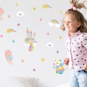 Unicorn Fairies stickaround wall stickers, Unicorn wall stickers, Unicorn wall decor, Unicorn Fairy wall decal, Unicorn Fairy wall stickers